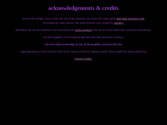 acknowledgements screenshot