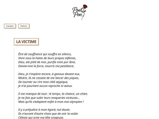 poems/victime screenshot