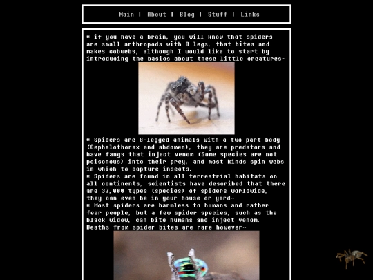 stuff/spiders/info screenshot