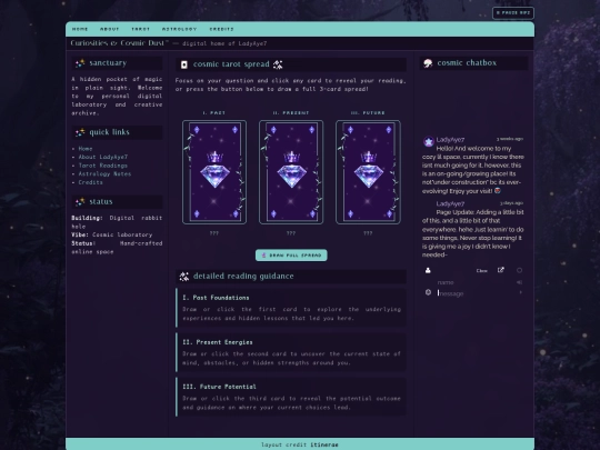 tarot screenshot