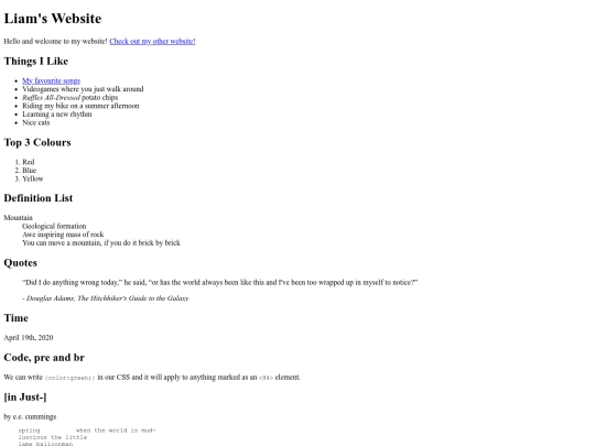 myfirstpage screenshot