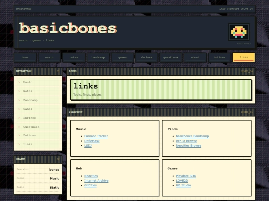 links screenshot