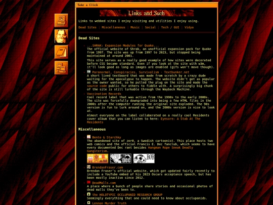 links screenshot