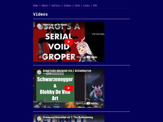 videos screenshot