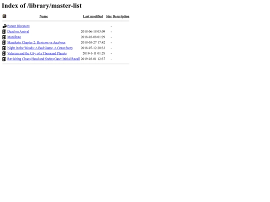 library/master-list screenshot