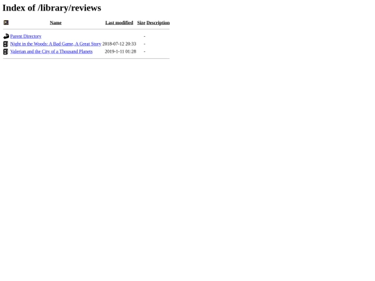 library/reviews screenshot
