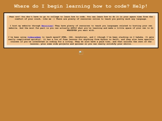 Index Destinations/Technology Destinations/learntocode screenshot