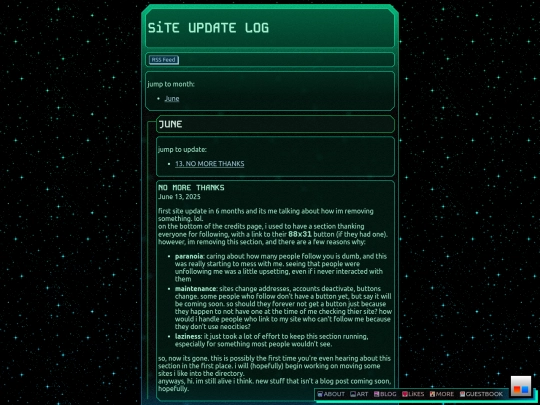 more/archive/blog/updates screenshot