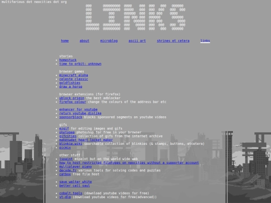 links screenshot