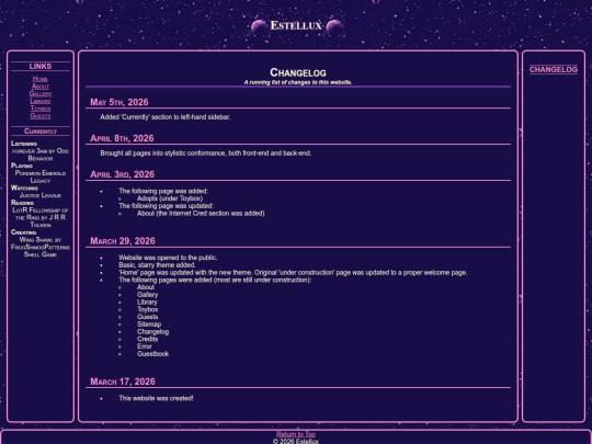 changelog screenshot