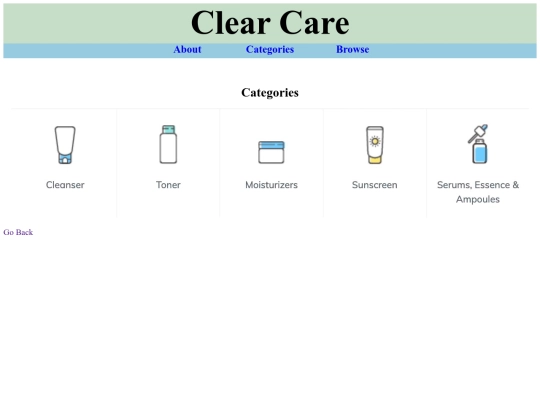 Categories screenshot