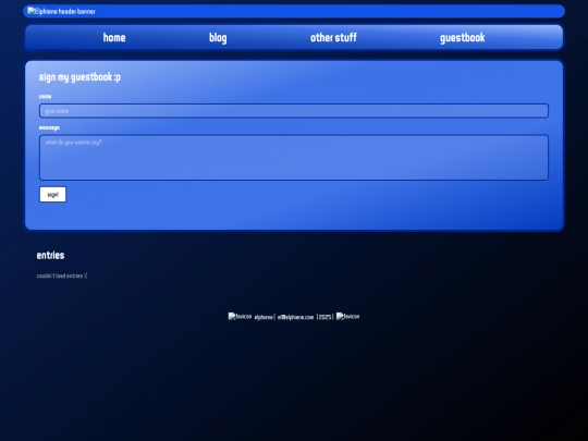 guestbook screenshot