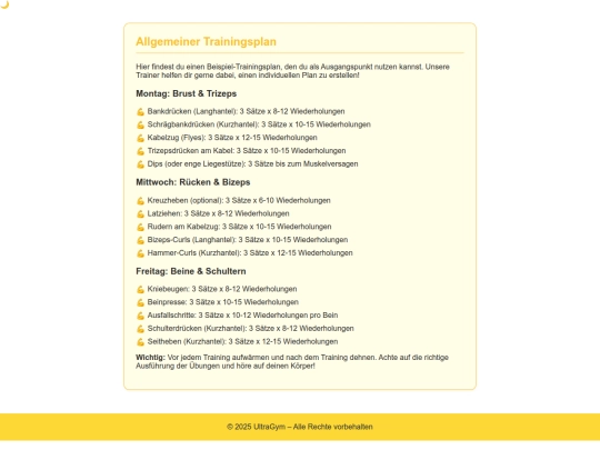trainingsplan screenshot