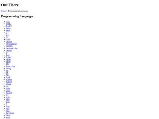 pages/programming-languages screenshot