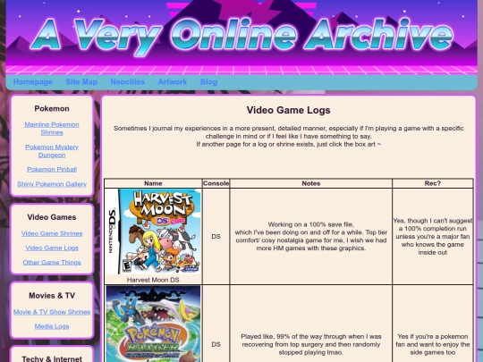Video Games/VGLogs/VideoGameLogs screenshot