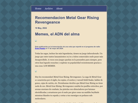 posts/2024-05-16-Recomendacion-Metal-Gear-Rising-Revengeance screenshot