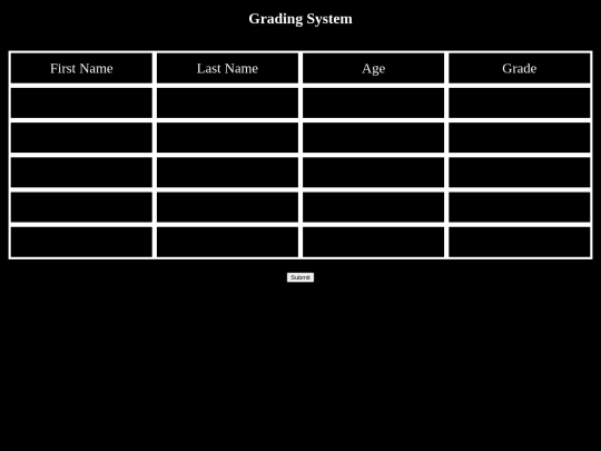 gradingSystem screenshot