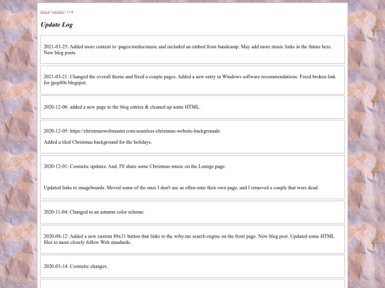 pages/log screenshot