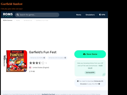 games/garfieldfun screenshot