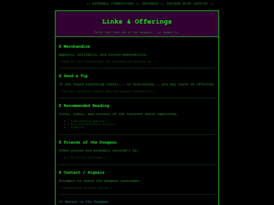 links screenshot