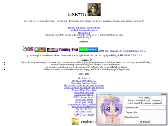 links screenshot