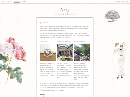 directory/diary screenshot