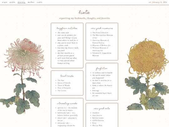 directory/lists screenshot