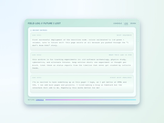 log screenshot