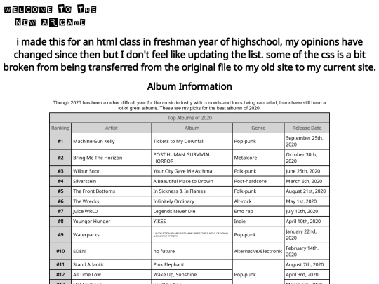 2020albums screenshot