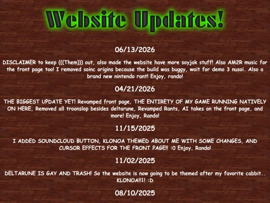 Updates screenshot