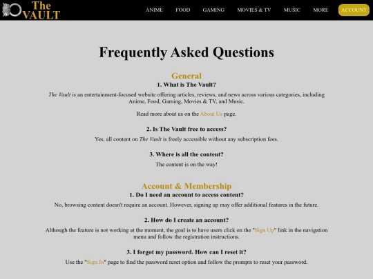 FAQ screenshot