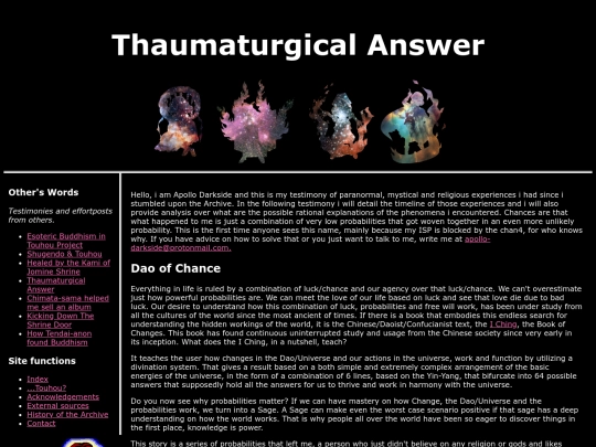 thaumaturgical_answer screenshot
