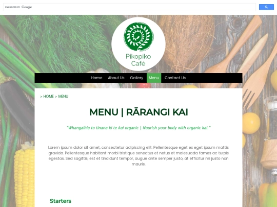 menu screenshot