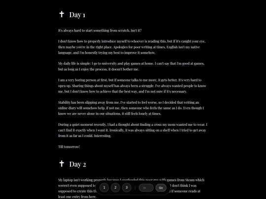 Diary screenshot