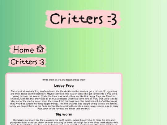 critters screenshot