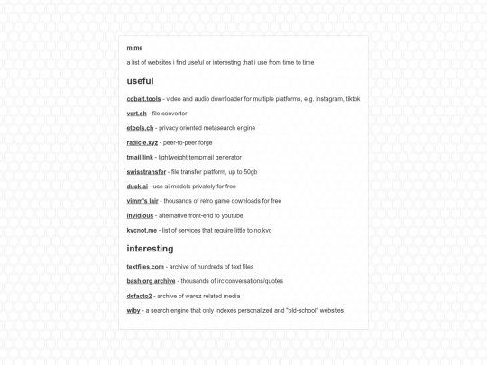 sites screenshot