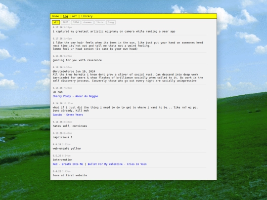 log screenshot