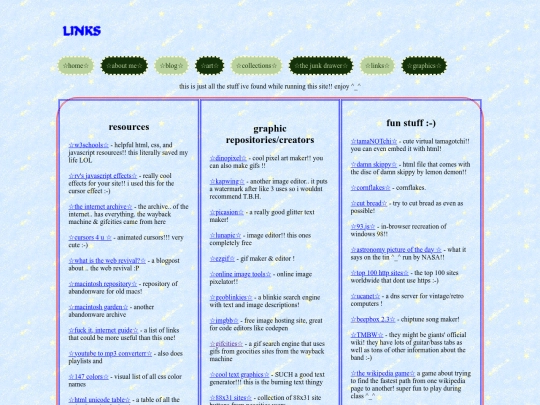 links screenshot