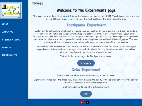 Experiment screenshot