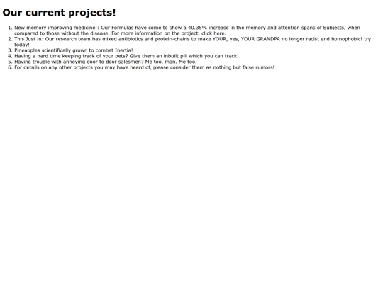 CurrentProjects screenshot