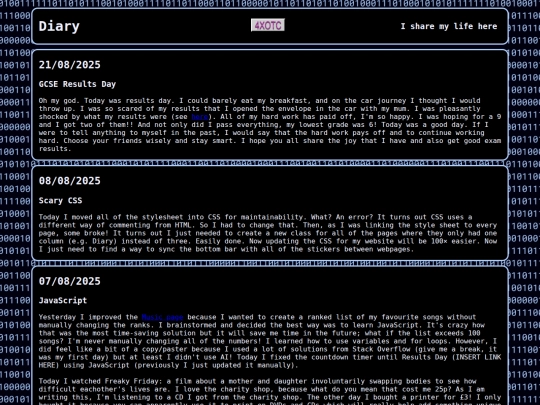 diary screenshot