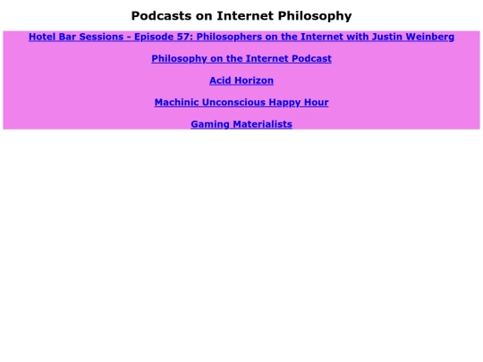 podcastsoninternetphilosophy screenshot