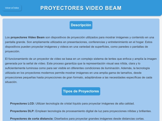 proyectores screenshot