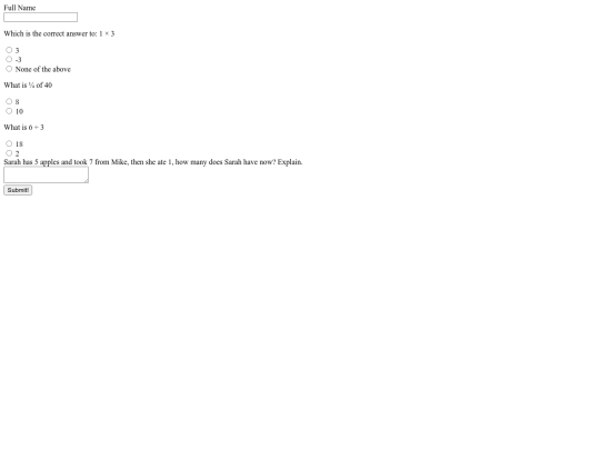 math-test screenshot