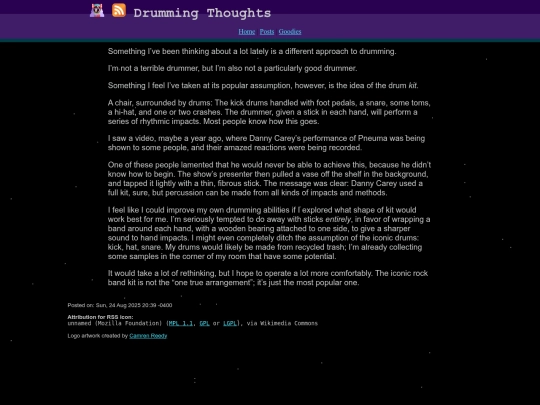 posts/drumming-thoughts screenshot