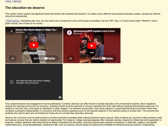 education screenshot