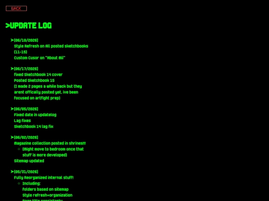 Updatelog screenshot