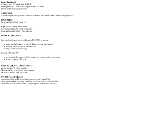 lucas's resume screenshot