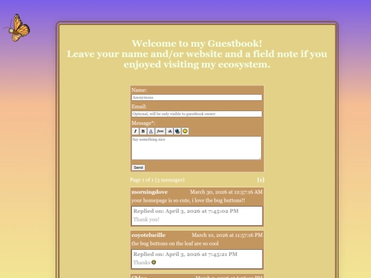 guestbook screenshot