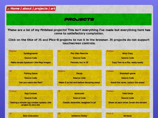 projects screenshot
